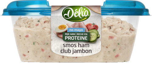 Verpakking Délio No Mayo Rijk aan Proteïne ham smos