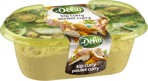 Délio - Mini bun met kip curry, jonge kaas, rode ui en Delio coleslaw